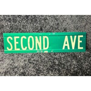 Second Ave Street Sign Green Metal Road Signage Decor Wall‎ Art
